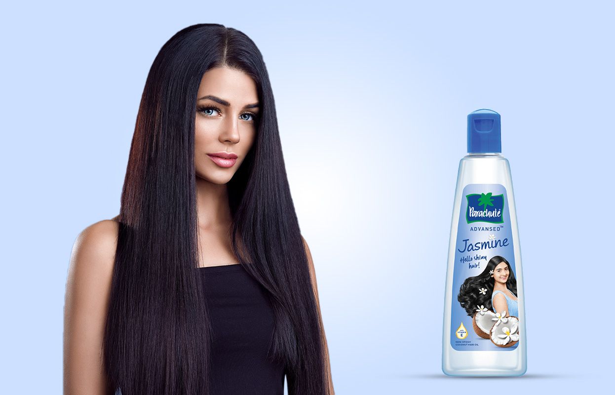 Woman with any of the Parachute Advansed Jasmine Hair Oil 